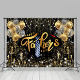 Lofaris Glitter And White Golden Ballons Fathers Day Backdrop
